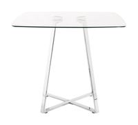 Modern Square Gold Finish Dining Table, Sturdy Table For Entertaining Guests, Minimalist Open Base Table Premier Housewares Silver One Size