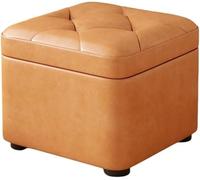 Modern Square Leather Ottoman with rage Multifunctional Small Foot ol for Living Room and Entryway Colorful Shoe Wrap ol with Hidden rage Space