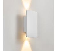 Modern Square Led Wall Sconce up Down Brushed Aluminum Wall Lamp 6W, Minimalist Simple Bedroom Bedside Stairs Hallway Decor Wall Light Fixture 3000K Warm White Creative Wall Washer, JYLSSKUK, Blanc