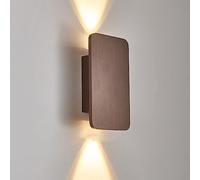 Modern Square Led Wall Sconce up Down Brushed Aluminum Wall Lamp 6W, Minimalist Simple Bedroom Bedside Stairs Hallway Decor Wall Light Fixture 3000K Warm White Creative Wall Washer, JYLSSKUK, Brush