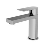 Balterley Bathroom Sink Taps, Mono Basin Mixer Tap with Push Button Waste, Single Lever Temperature Control Bathroom Tap, Round Body, Flat Square Tip Spout Taps - 50 x 166 x 149mm (Chrome)