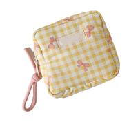Modern Square Pattern Cosmetic Bag Sturdy Fabric Makeup Organizers Compact Travel Friendly Storage Solution Cosmetic Pouches