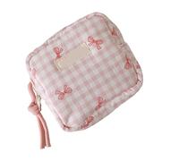 Modern Square Pattern Cosmetic Bag Sturdy Fabric Makeup Organizers Compact Travel Friendly Storage Solution Waterproof Beauty Bag