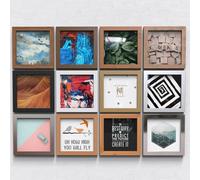 Modern Square Picture Frame for Photos, Posters & Art | Black, White, Oak, Pewter, Walnut | Wall or Tabletop Display, 6"x6" (15.2 x 15.2cm), Silver