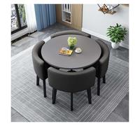 Modern Square Round Conference Table Set with 4 Chairs Metal Legs NonSlip Foot Pads for Living Room Dining Room Kitchen90cm / 35.4in
