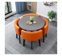 Modern Square Round Conference Table Set with 4 Chairs Metal Legs NonSlip Foot Pads Ideal for Living Room Dining Room Kitchen80cm/31.5in
