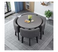 Modern Square Round Conference Table Set with 4 Chairs Metal Legs NonSlip Foot Pads Ideal for Living Room Dining Room Kitchen90cm/35.4in