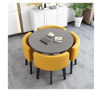 Modern Square Round Conference Table Set with 4 Chairs Metal Legs & NonSlip Pads Ideal for Living Room Dining Room & Kitchen80cm/31.5in