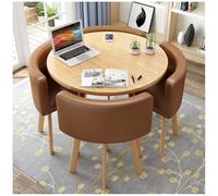 Modern Square/Round Dining Table Set with 4 Chairs - Stylish Conference Table for Small Offices Contemporary Dining Room Furniture Perfect for Leisure Spaces 70cm