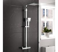 Modern Square Exposed Thermostatic Mixer Shower Set Shower Head and Handheld
