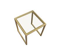 Modern Square Side Table Tempered Glass End Table with Metal Legs Small Coffee Table for Living Room & Office 30x30x40CM Stylish Bedside Table in