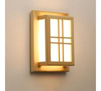 Modern Square Solid Wood Wall Sconce Japanese Led Wall Light Dimming Wall Lamp for Bedroom Bedside Living Room Aisle Study Room(Nine Grid,3000K/4500K/6000K)/Fifteen Grid/3000K/4500K/6000K