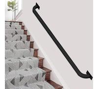 Modern Square Tube Iron il Wall-Mounted Stair Railing Kit Anti-Slip Safety Guardrail for Outdoor Steps or Indoor Stairs (Size: 13ft/396cm)