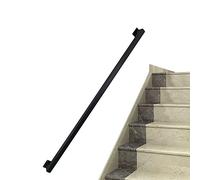 Modern Square Wall-Mounted il, Black Indoor/Outdoor Railing, 1m, 1.5m, 2.5m, 3m, 3.5m Stair Railing, Metal Wrought Iron Brackets, Durable Safety Solution