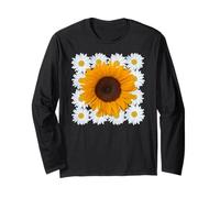 Modern Squaring The Circle Sunflower Daisies Shapes Mania Long Sleeve T-Shirt