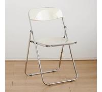 Modern Stackable Acrylic Folding Chair, No Armrests, Comfortable Event Dining Chair for Home & Office, Durable Plastic, Stylish White Design, Space-Saving Solution