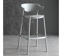 Modern Stackable Plastic Bar Stools with Backrest - Set of 2 30inch Blue Kitchen Counter Chairs for Dining Room