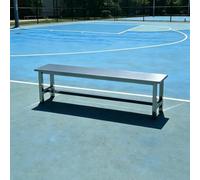 Modern Stainless Steel Backless Park Bench Waterproof Outdoor Garden Seating Thin Patio Dining Stools for Commercial Use ShoeChanging Bench 100 cm/39.4 in (Clr202A)