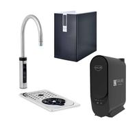 Modern Stainless Steel Drink Station With Round Purifier Instant Boiling, Sparkling, And Chilled Water Dispenser