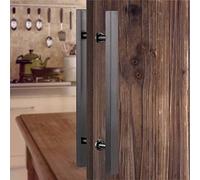 Modern Stainless Steel Entry Door Handle Bar Pull Double-Sided Rectangular Pull for Interior/Exterior Glass Doors Chrome Finish Size: 150cm/59in - 110cm
