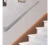 Modern Stainless Steel Handrail Railing Stair Rail | 30cm - 600cm Wall Mounted Staircas Bannister | Silver Metal Round Tube Safety Support Step Handle(4ft/120cm)