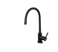 Modern Stainless Steel Kitchen Faucet with 360° Rotating Flexible Spout Hot & ColWater Mixer Tap for Sin Skesign (A1114NT2)