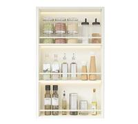 Modern Stainless Steel Kitchen Rack - Recessed Spice with Guardrail for Cabinet Bathroom Pantry & Living Room Storage (40x60x10cm)