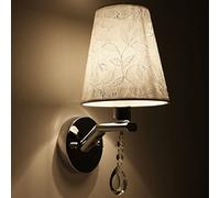 Modern Stainless Steel LED Wall Lamp Lights Fixtures Fabric Lampshade Crystal Wall Sconce,Chandelier