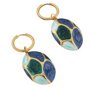 Modern Stainless Steel Oval Drop Earrings Stylish Dangle Ear Rings Designed For Trendy Women With Sensitivity To Metals Casual Gathering Accessories