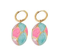 Modern Stainless Steel Oval Drop Earrings Stylish Dangle Ear Rings Designed For Trendy Women With Sensitivity To Metals Casual Gathering Accessories