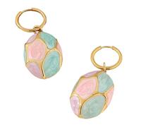 Modern Stainless Steel Oval Drop Earrings Stylish Dangle Ear Rings Designed For Trendy Women With Sensitivity To Metals Casual Gathering Accessories