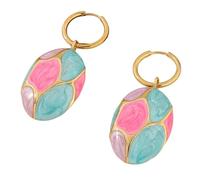 Modern Stainless Steel Oval Drop Earrings Stylish Dangle Ear Rings Designed For Trendy Women With Sensitivity To Metals Stainless Steel Earrings