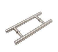 Modern Stainless Steel Push Pull Door Handle, Heavy Duty Commercial Grade 304 for Barn, Glass, and Entry Doors, Full Brushed Finish