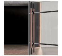 Modern Stainless Steel Push Pull Door Handle Set - Commercial Round H-Shaped Entrance Handle for Office Wood & Glass Doors - Sliding Door Hardware