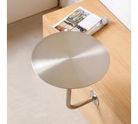 Modern Stainless Steel Round Bar Table 40cm Small Pub Desk for Cafes Cocktail Bars Commercial Dining Indoor/Outdoor Use - Stylish Silver Design