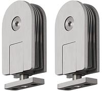 Heavy Duty Shower Glass Door Hinge Gate Clamp,Frameless 360 Degrees Pivot Hinge Bathroom Door s 304 Stainless Steel Shower Door Wine Cabinet Showcase Replacement Kit -Silver Brushed||Single clamp
