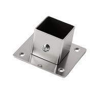 Modern Stainless Steel Square Pipe Mounting Flanges with Thicken Base for Closet Organizers and Display Rack Stainless Steel Square Tube Connector