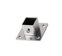 Modern Stainless Steel Square Pipe Mounting Flanges with Thicken Base for Closet Organizers and Display Rack Stainless Steel Square Tube Connector