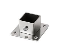 Modern Stainless Steel Square Pipe Mounting Flanges with Thicken Base for Closet Organizers and Display Rack Stainless Steel Square Tube Connector