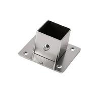 Modern Stainless Steel Square Pipe Mounting Flanges with Thicken Base for Closet Organizers and Display Rack Stainless Steel Square Tube Connector