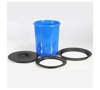 Modern Stainless Steel Trash Can Cover, Built in Blue Plastic Garbage Bin, Round Recessed Countertop Garbage Can Lid for Kitchen Office Hotel,Black,5L