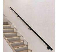 Modern Stair Handrail - Complete Kit | Black White Stairs Banister Handrails Wall Mounted | 60cm 80cm 1.2m 1.5m 2.4m 3.3m 4.5m Stairway Railing | Hand Rails for Indoor Outdoor Step(Black,12ft/360cm)