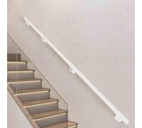 Modern Stair Handrail - Complete Kit | Black White Stairs Banister Handrails Wall Mounted | 60cm 80cm 1.2m 1.5m 2.4m 3.3m 4.5m Stairway Railing | Hand Rails for Indoor Outdoor Step(White,12ft/360cm)