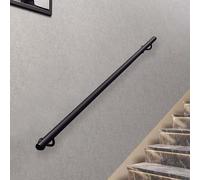 Modern Stair Handrail for Walls- 1m 120cm 1.5m 2m 240cm 2.5m 3m Black Stairway Railing- Wall Mounted Indoor Non-Slip Staircase Banister Hand Rails- Home Decoration(15ft/450cm)