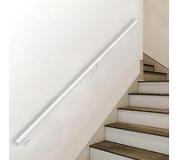 Modern Stair Handrail Metal Hand Rails for Indoor & Outdoor Steps | 3m/4m/5m/6m White Round Pipe Stairway Railing for Lofts Kindergarten Guardrail Corridor(3ft/90cm)