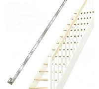 Modern Stair Handrail Silver Square Staircase Rail Stainless Steel Banister Wall Support Rod Railings for Outdoor Indoor Bar Counter Foot Rail(13.1ft/400cm)