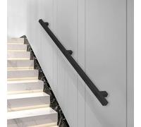 Modern Stair il Non-Slip Safety Railing Kit 1-6m Metal Grab Bar for Indoor/Outdoor Use Perfect for Hallways Villas Lofts - Black (500cm)