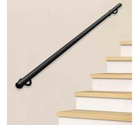 Modern Stair Railing, 1-12m Adjustable, Wall-Mounted il Kit for Indoor & Outdoor, Industrial Galvanized Steel Tube Banister (12ft/360cm)