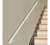 Modern Stair Railing 30-600cm, White Metal Wall Mounted Handrail Non-Slip Safety Grab Bar Kit, Round Pipe Staircase Banister Hand Rails for Home/Loft/Porch(10ft/300cm)
