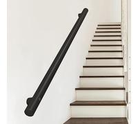 Modern Stair Railing, Black Stainless Steel Round Pipe Handrail for Indoor and Outdoor, Wall Mounted Staircase Hand Rail Kit (Size : 10ft/300cm)